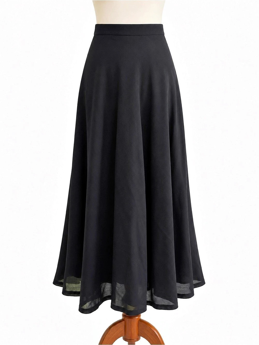 Source Unknown Vintage Wool Maxi Skirt Black Size 4